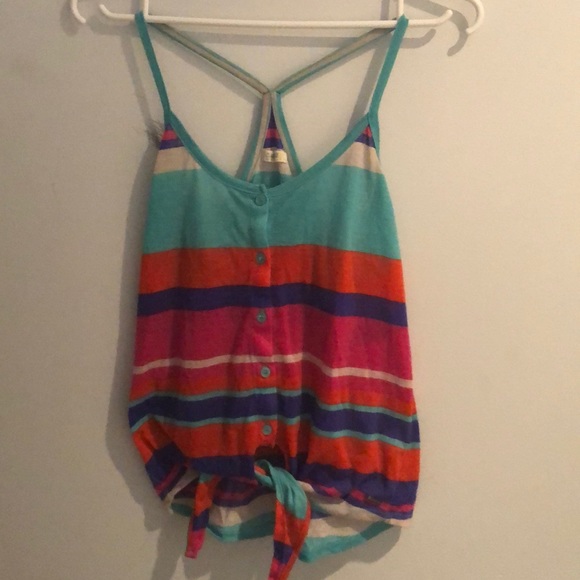 Striped noddle strap top